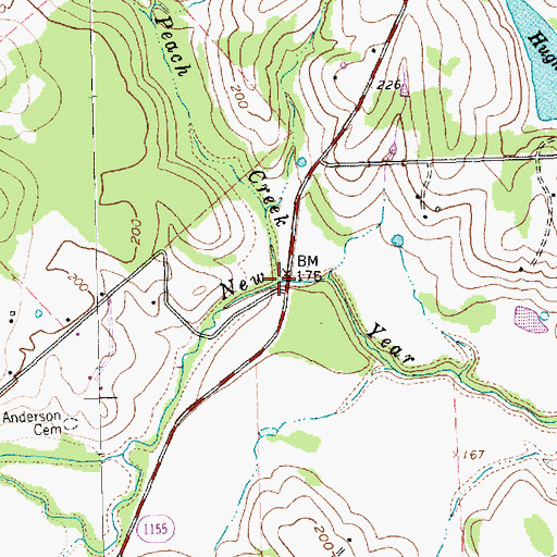 Topographic Map of Peach Creek, TX