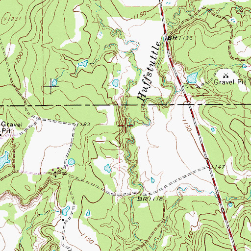 Topographic Map of Peacock Creek, TX