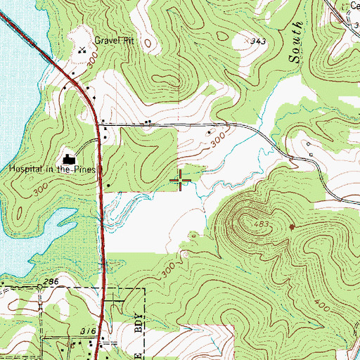 Topographic Map of Peacock Creek, TX