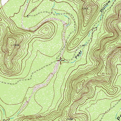Topographic Map of Pear Hollow, TX