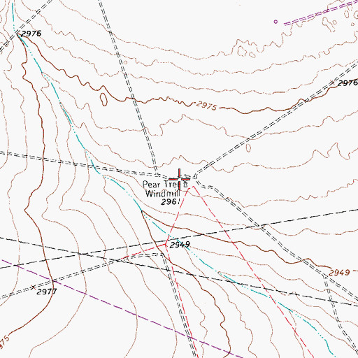 Topographic Map of Pear Tree Windmill, TX