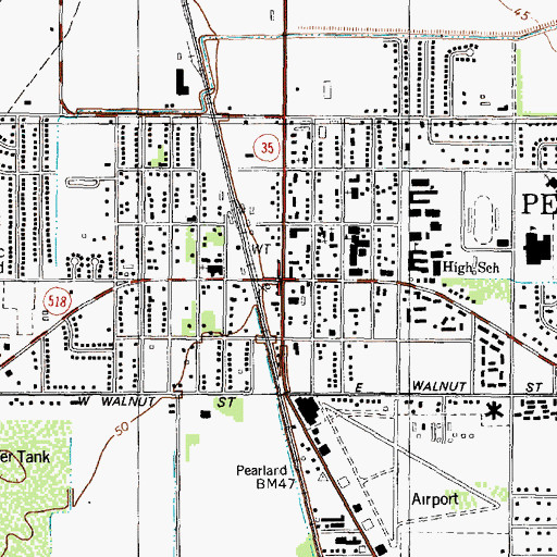 Topographic Map of Pearland, TX