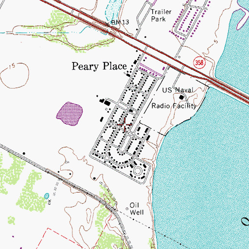 Topographic Map of Peary Place, TX