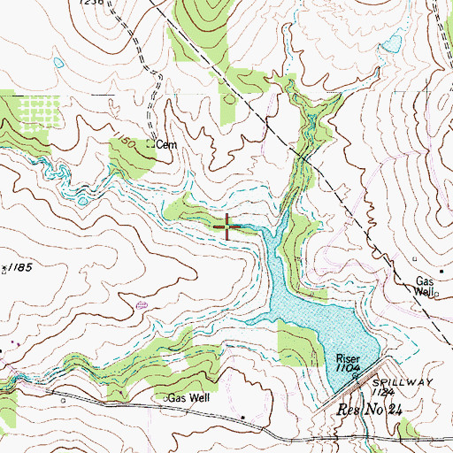 Topographic Map of Peaster Creek, TX