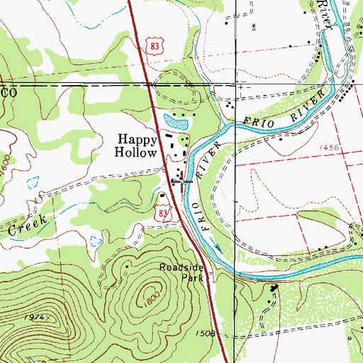 Topographic Map of Pecan Creek, TX