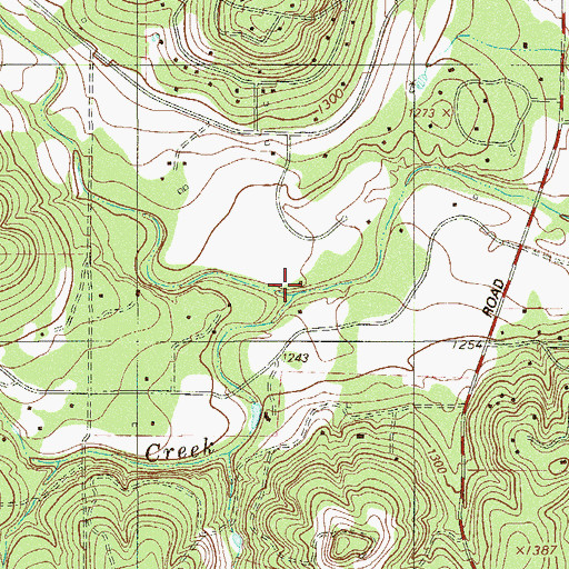 Topographic Map of Pecan Creek, TX