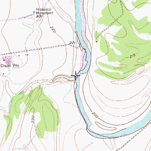 Topographic Map of Pecan Creek, TX