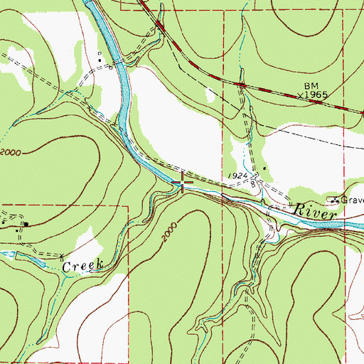 Topographic Map of Pecan Creek, TX