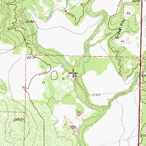 Topographic Map of Pecan Creek, TX