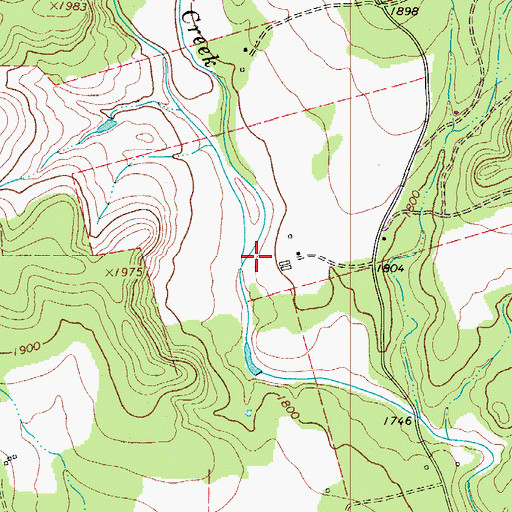 Topographic Map of Pecan Creek, TX