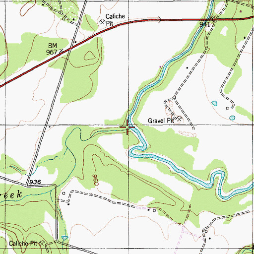 Topographic Map of Pecan Creek, TX