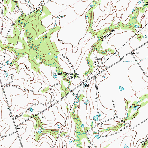 Topographic Map of Pecan Grove Church, TX