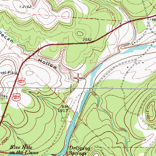 Topographic Map of Pecan Hollow, TX
