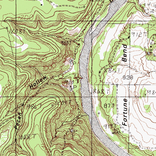 Topographic Map of Pecan Hollow, TX