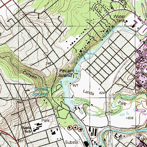 Topographic Map of Pecan Island, TX