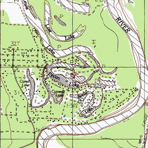 Topographic Map of Pecan Lake, TX