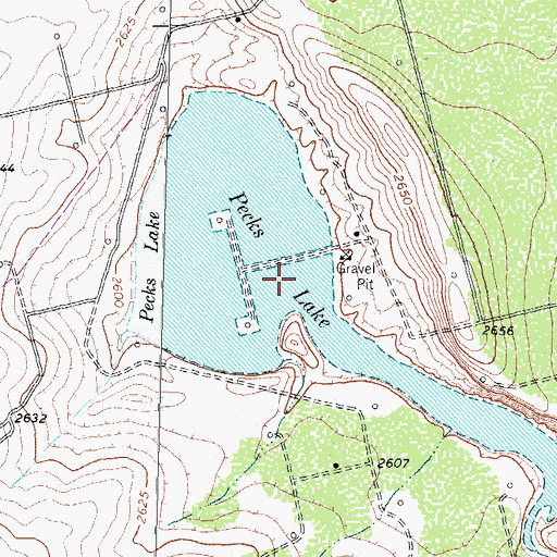 Topographic Map of Pecks Lake, TX