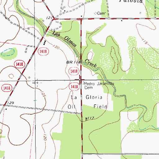 Topographic Map of Pedro Jaramillo Cemetery, TX