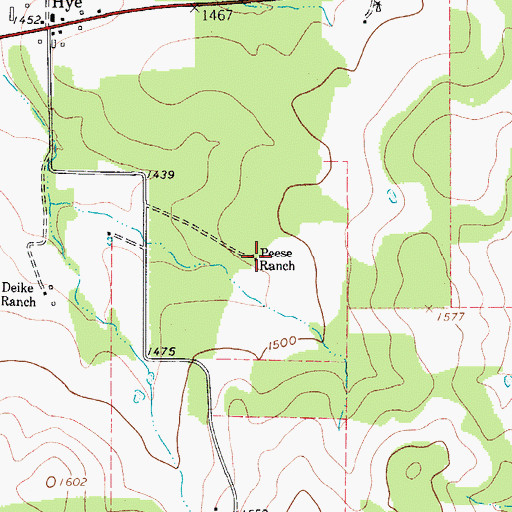 Topographic Map of Peese Ranch, TX
