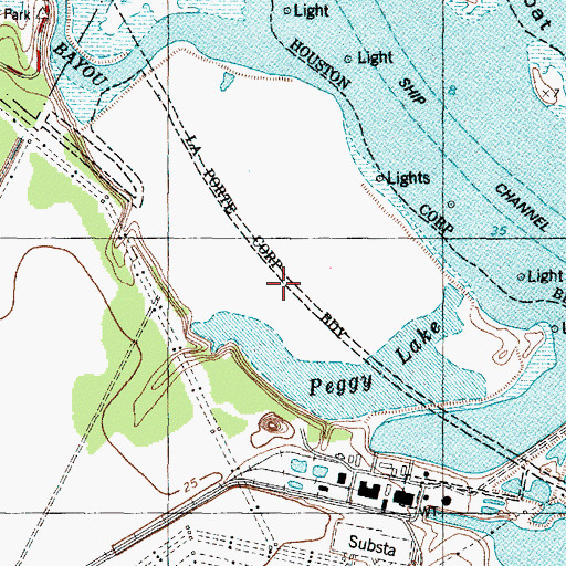 Topographic Map of Peggy Lake, TX