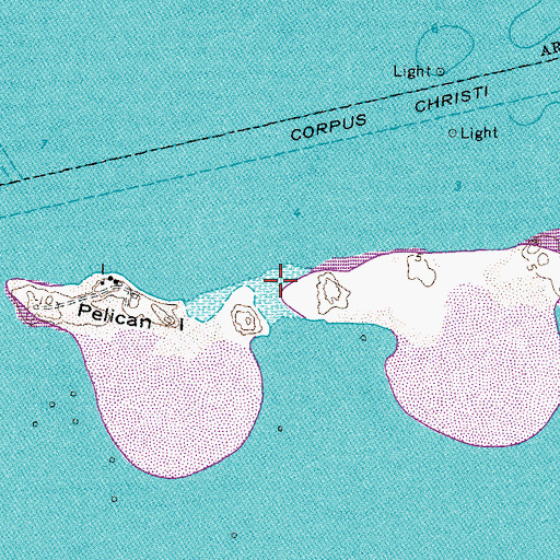 Topographic Map of Pelican Island, TX