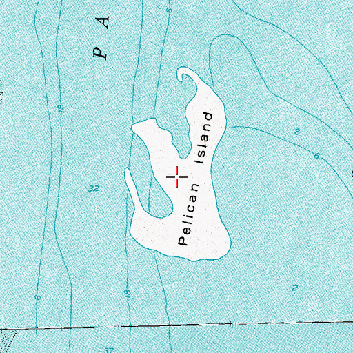 Topographic Map of Pelican Island, TX