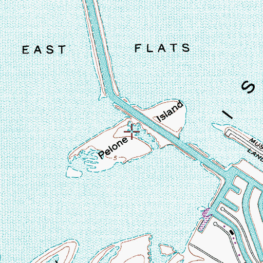 Topographic Map of Pelone Island, TX