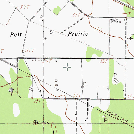 Topographic Map of Pelt Prairie, TX