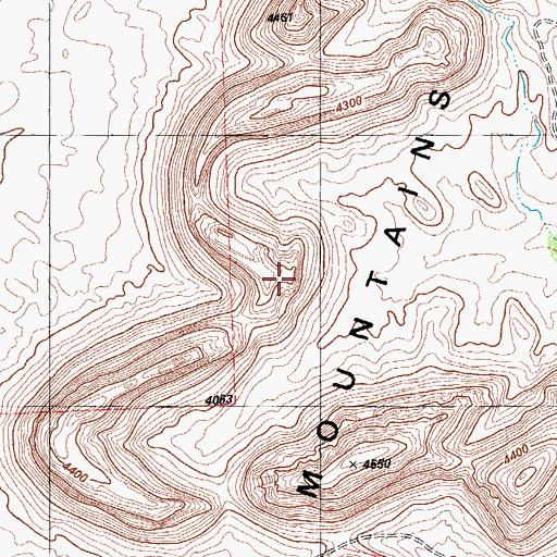 Topographic Map of Pea Blanca Mountains, TX