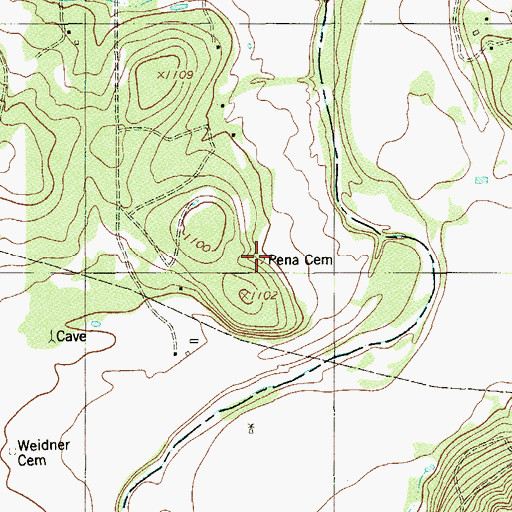 Topographic Map of Pea Cemetery, TX