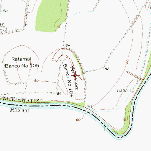 Topographic Map of Pea Flora Banco Number 106, TX