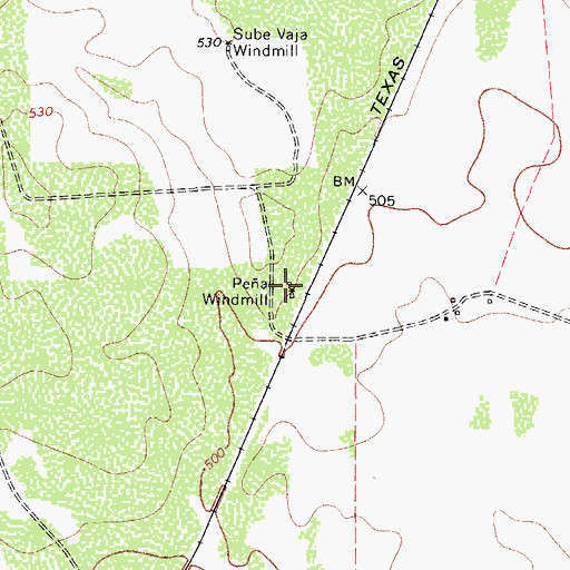 Topographic Map of Pea Windmill, TX