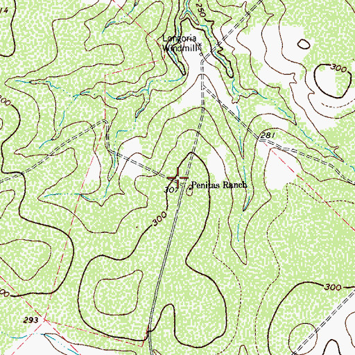 Topographic Map of Penitas Ranch, TX