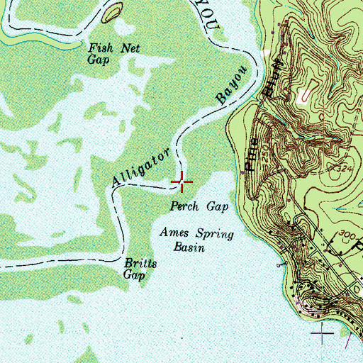 Topographic Map of Perch Gap, TX