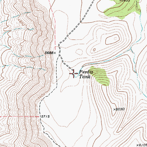 Topographic Map of Perdis Tank, TX