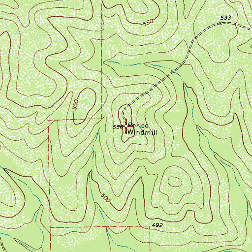 Topographic Map of Perico Windmill, TX
