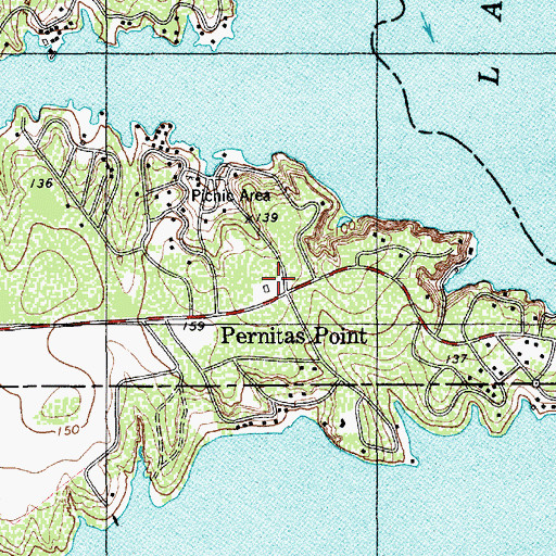 Topographic Map of Pernitas Point, TX