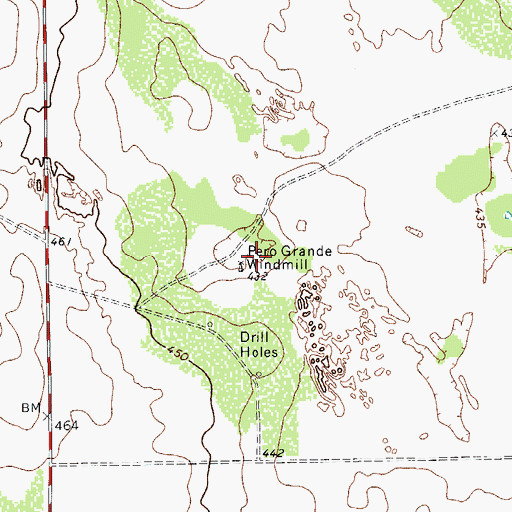 Topographic Map of Pero Grande Windmill, TX