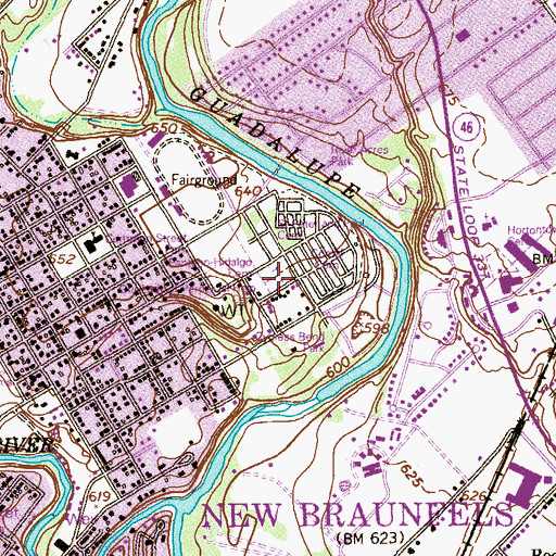 Topographic Map of Perpetuo Socorro Cemetery, TX