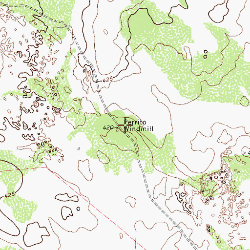 Topographic Map of Perrito Windmill, TX