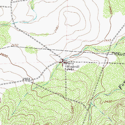 Topographic Map of Perry Windmill, TX
