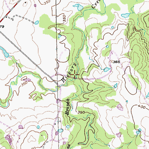 Topographic Map of Persimmons Branch, TX