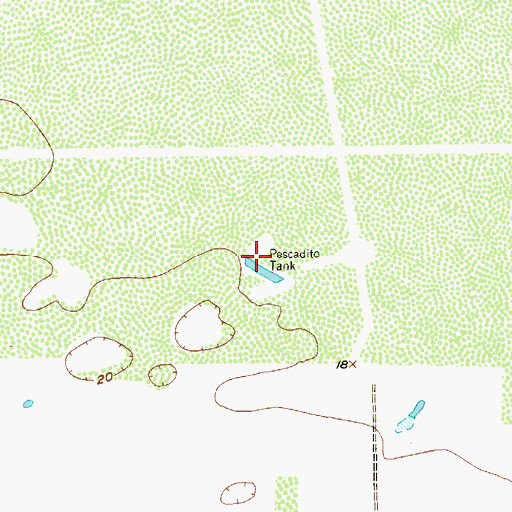 Topographic Map of Pescadito Tank, TX