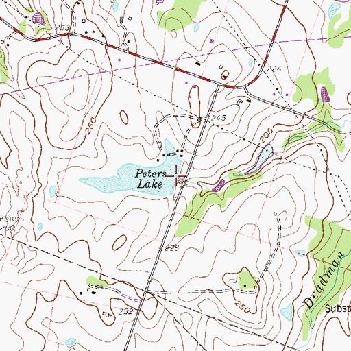 Topographic Map of Peters Lake, TX