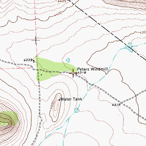 Topographic Map of Peters Windmill, TX