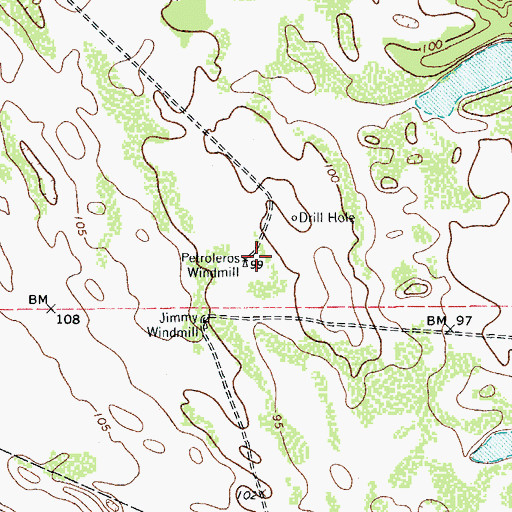 Topographic Map of Petroteros Windmill, TX