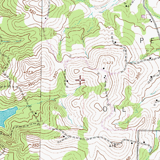 Topographic Map of Pettit Oil Field, TX