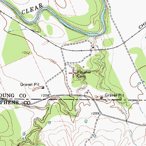 Topographic Map of Peveler Cemetery, TX