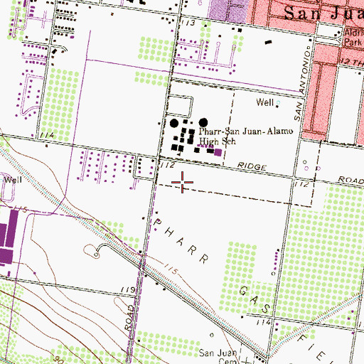 Topographic Map of Pharr - San Juan - Alamo High School, TX