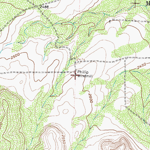 Topographic Map of Phillip Windmill, TX